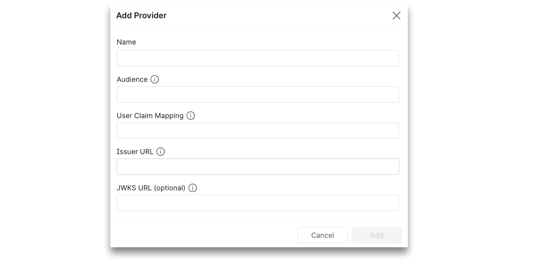 This is a screenshot showing how to add an External Token Provider.