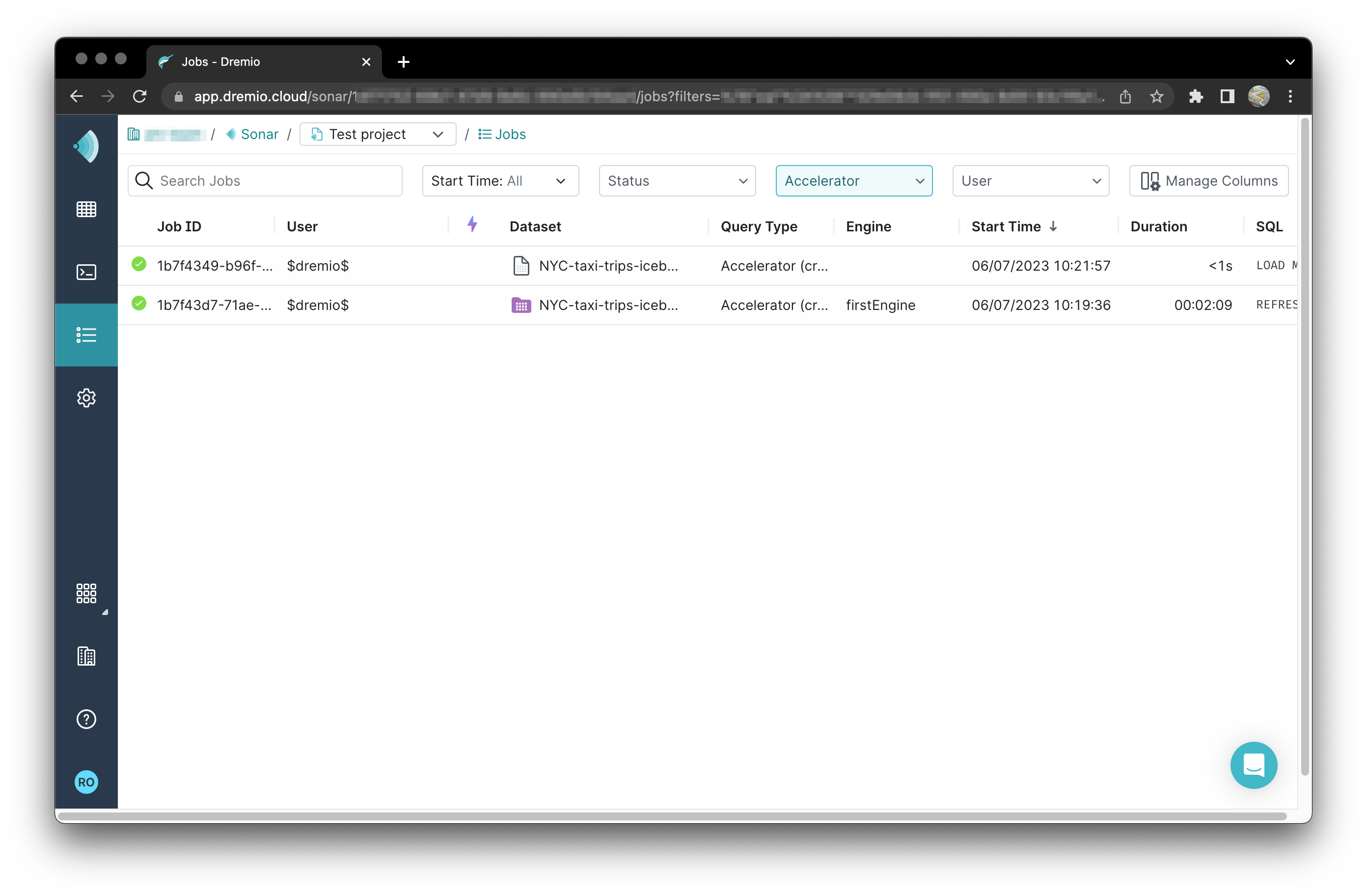 This is a screenshot showing the Reflections editor after the Reflection is created.