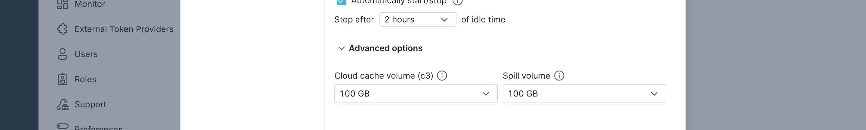 The advanced options to add a new engine.